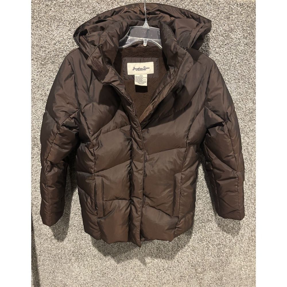 Jonathan Stone DownFleece Quilted Puffer hooded Jacket Girl's Size L 14-16